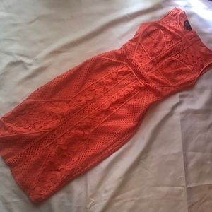 Bebe Coral Midi Dress